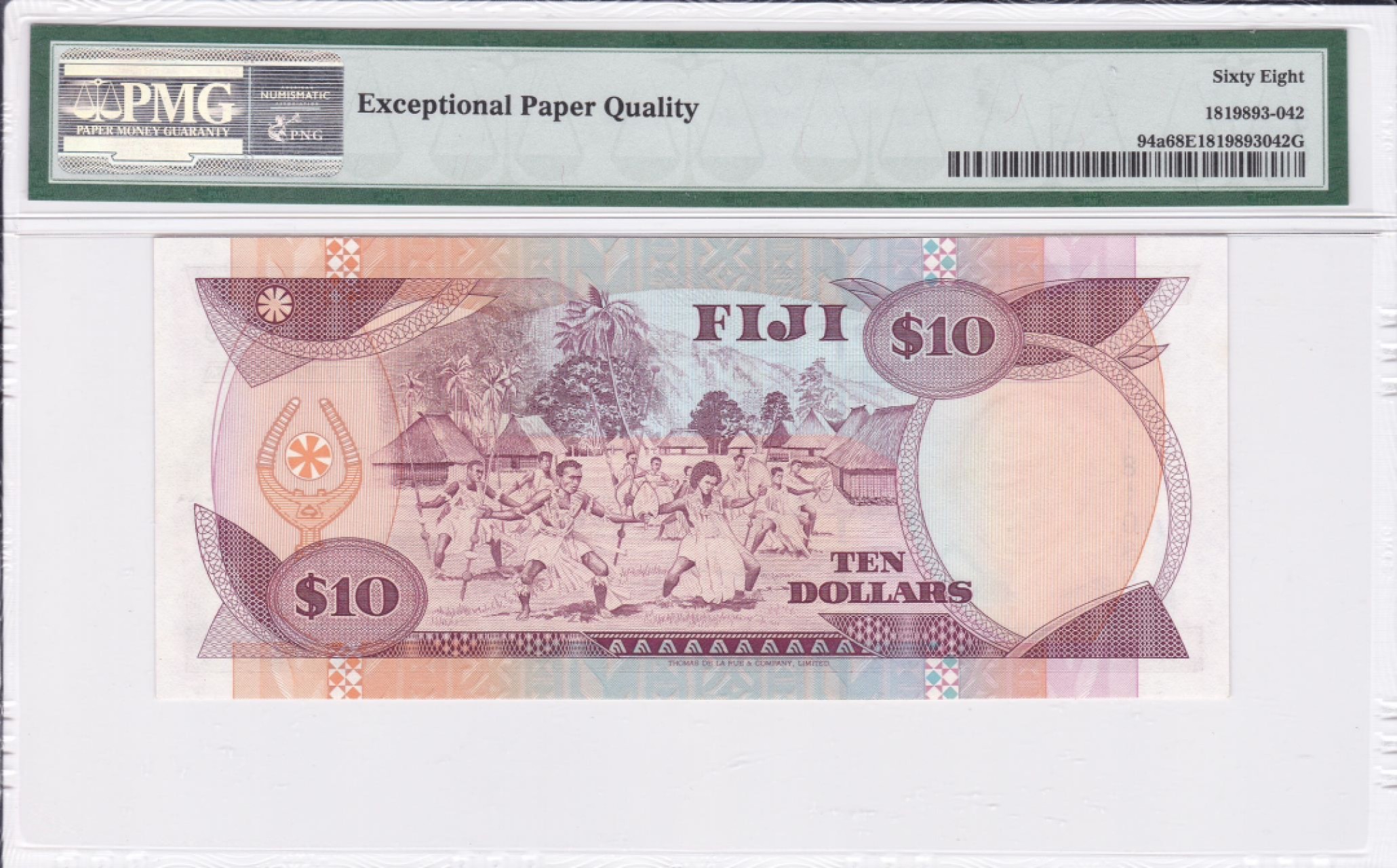 收藏联盟Quantum Auction 第238期拍卖 斐济群岛1992年10元 PMG68 高分稀少