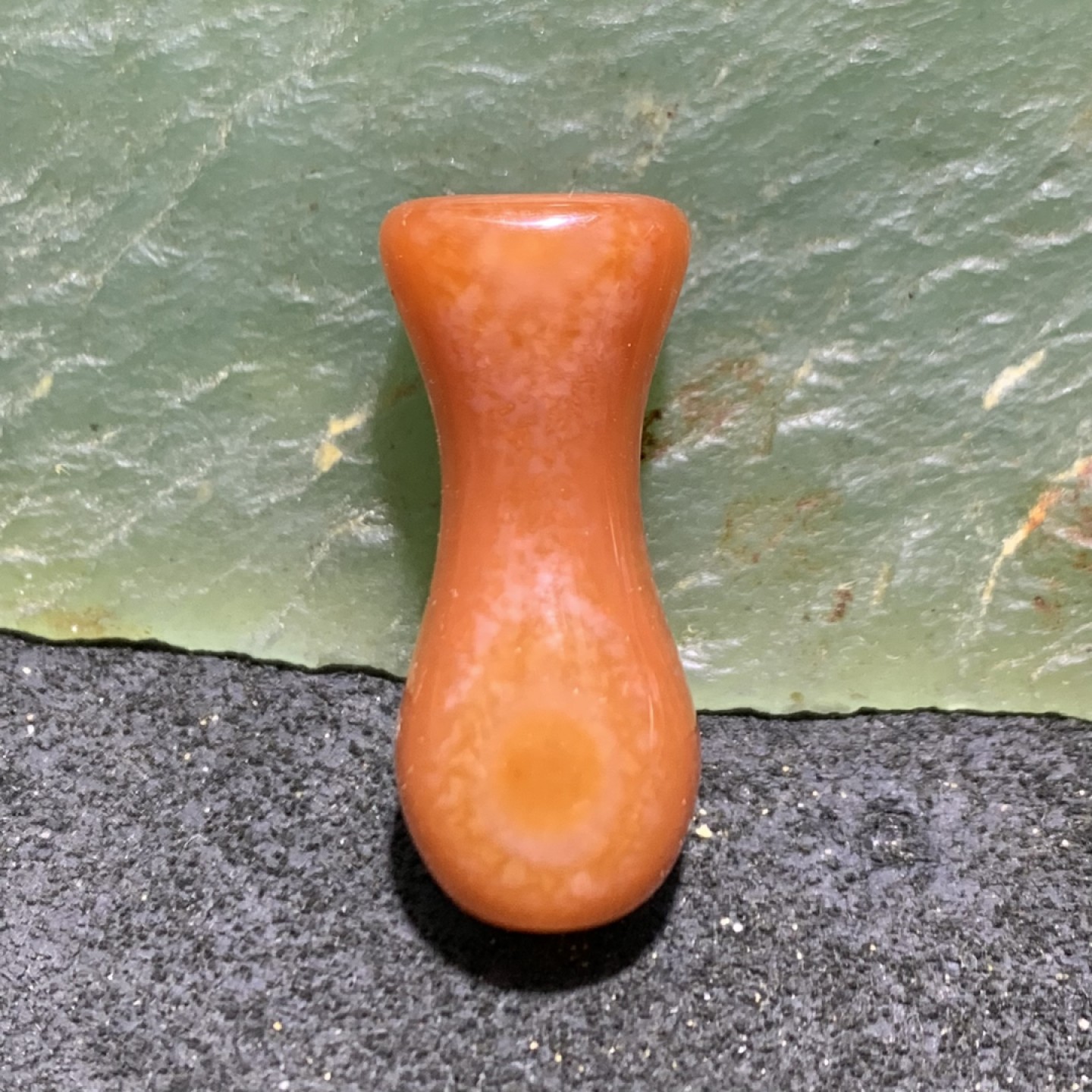 精美高玉化缠丝玛瑙随形天眼瓶形珠一个，