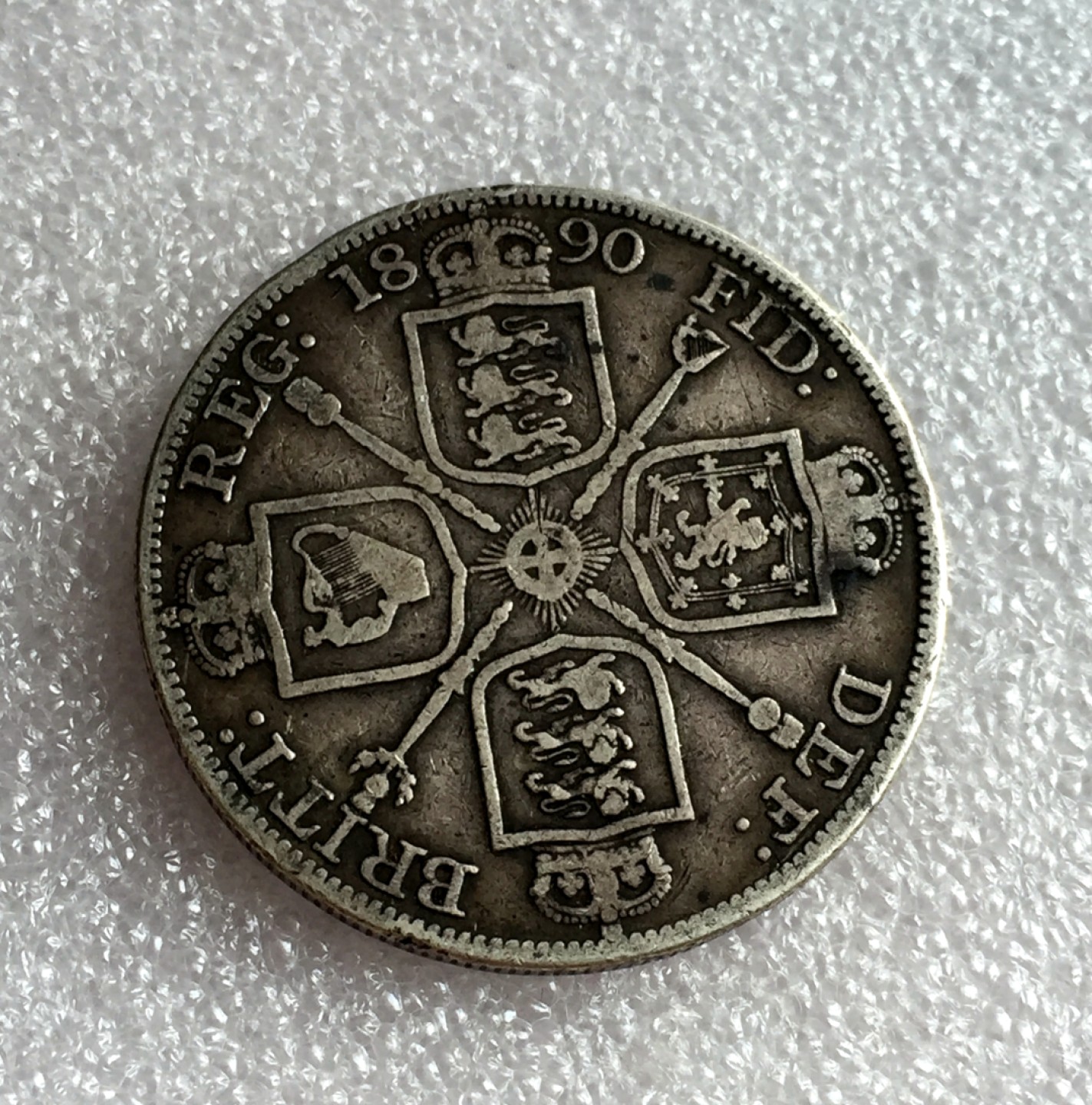 方圆集藏首期专场 9807-英国1890年维多利亚双弗洛林银币 