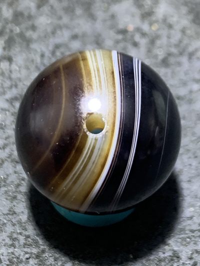 精品亚光药师玛瑙双天眼圆珠一颗 精品亚光药师玛瑙双天眼圆珠一颗