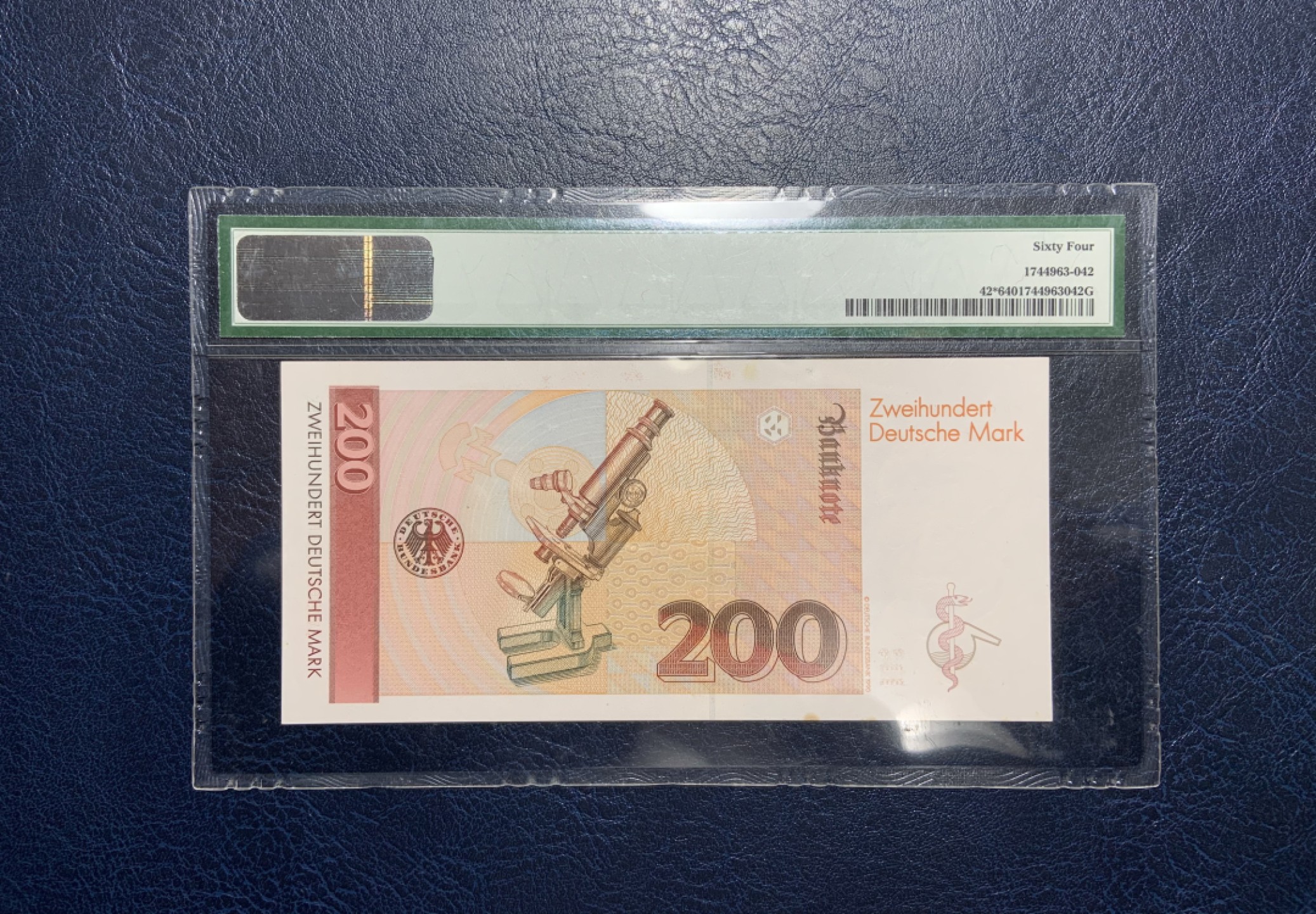 收藏联盟Quantum Auction 第238期拍卖 德国1989年200马克 PMG64 补号 梅毒特效药666的发现者 艾尔利