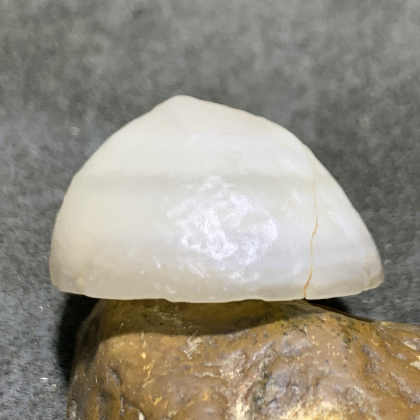放福利！精美天然戈壁白糖心玛瑙原石一颗，