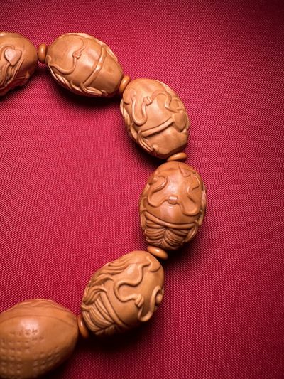 手串木器杂件｜精选拍卖专场 苏工精雕｜“钟馗”橄榄核手串