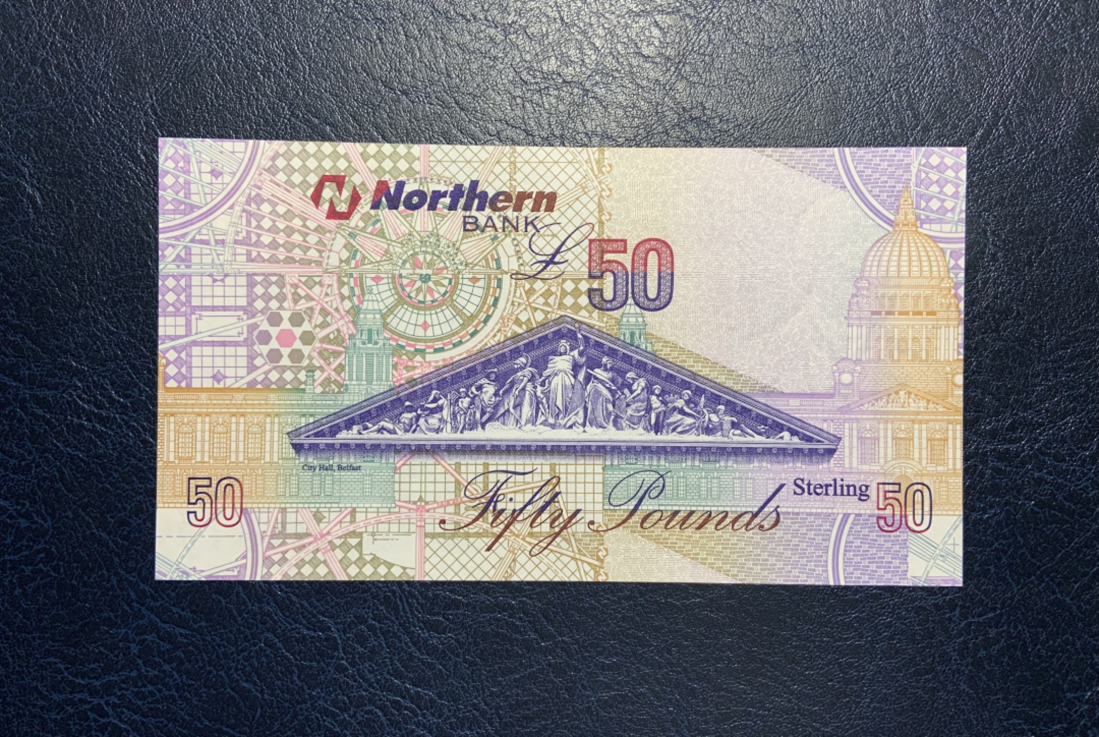 收藏联盟Quantum Auction 第238期拍卖 北爱尔兰2005年50镑 品相UNC 水印处侧光下有一个点钞痕