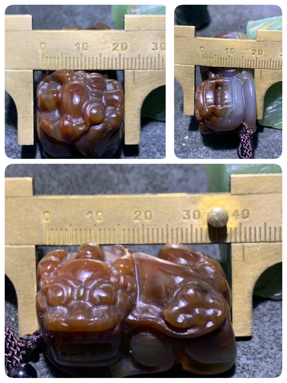 精美巴西玛瑙雕刻貔貅吊坠一个