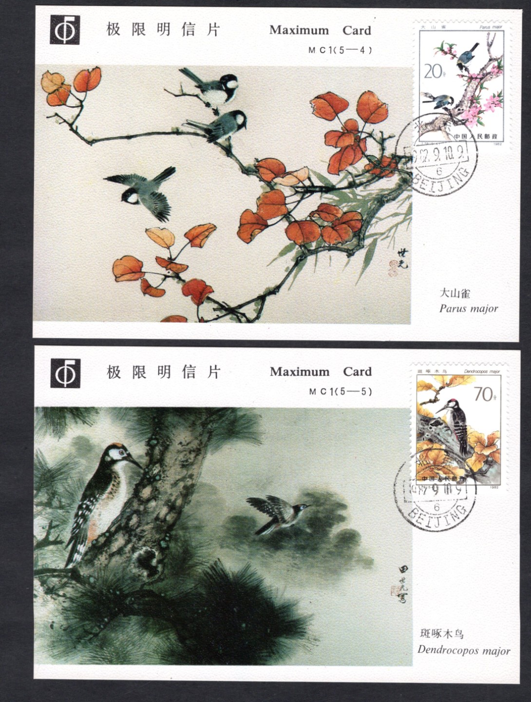 洪涛臻品批发群  精选邮票限时拍卖第二百二十九期 T79 益鸟 全套5枚极限片 好品！【MC1官方第一套极限片 高价品种 尾图黄品105元成交价】