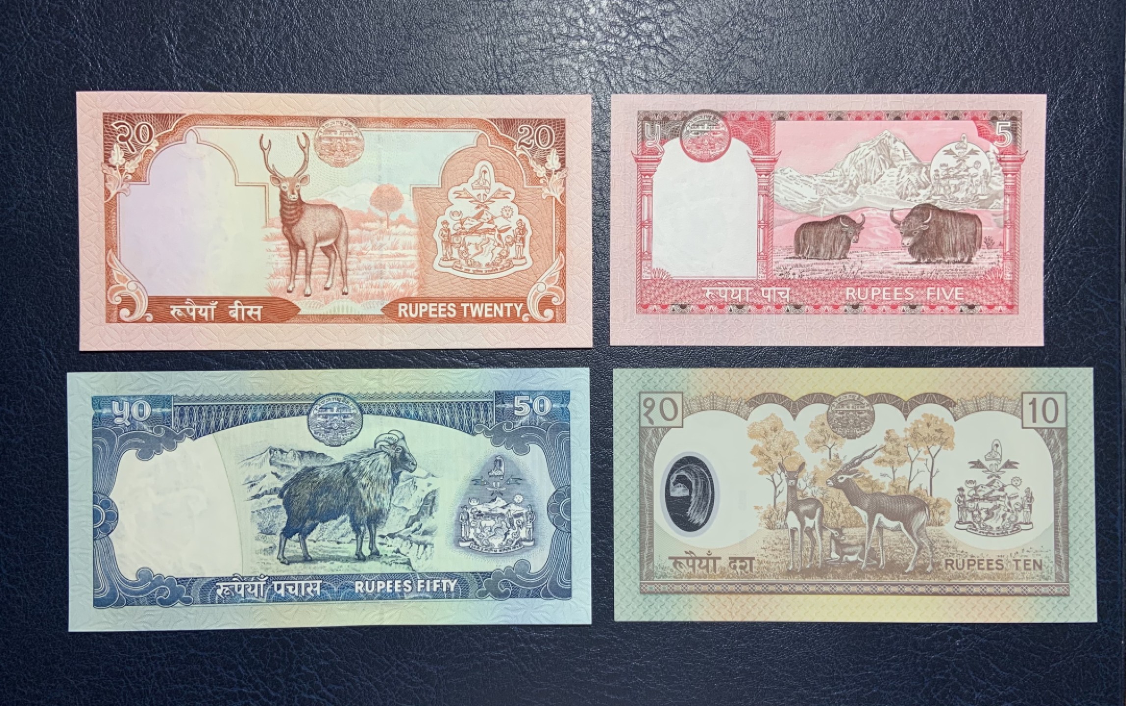 收藏联盟Quantum Auction 第238期拍卖 尼泊尔2002年5-50卢比 品相全新UNC 其余10是kan guo ya d