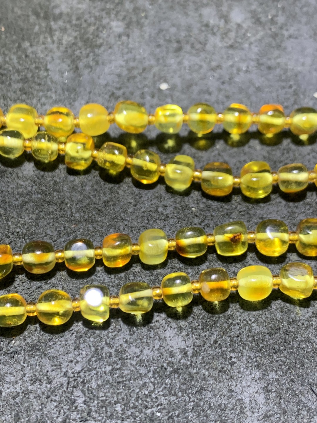 精美天然乌克兰原矿蜜蜡两用108随形珠串一条