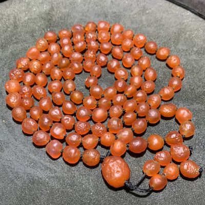 精美毕业级天然高圆度阿拉善樱桃红108项链一条  - 精美毕业级天然高圆度阿拉善樱桃红108项链一条 