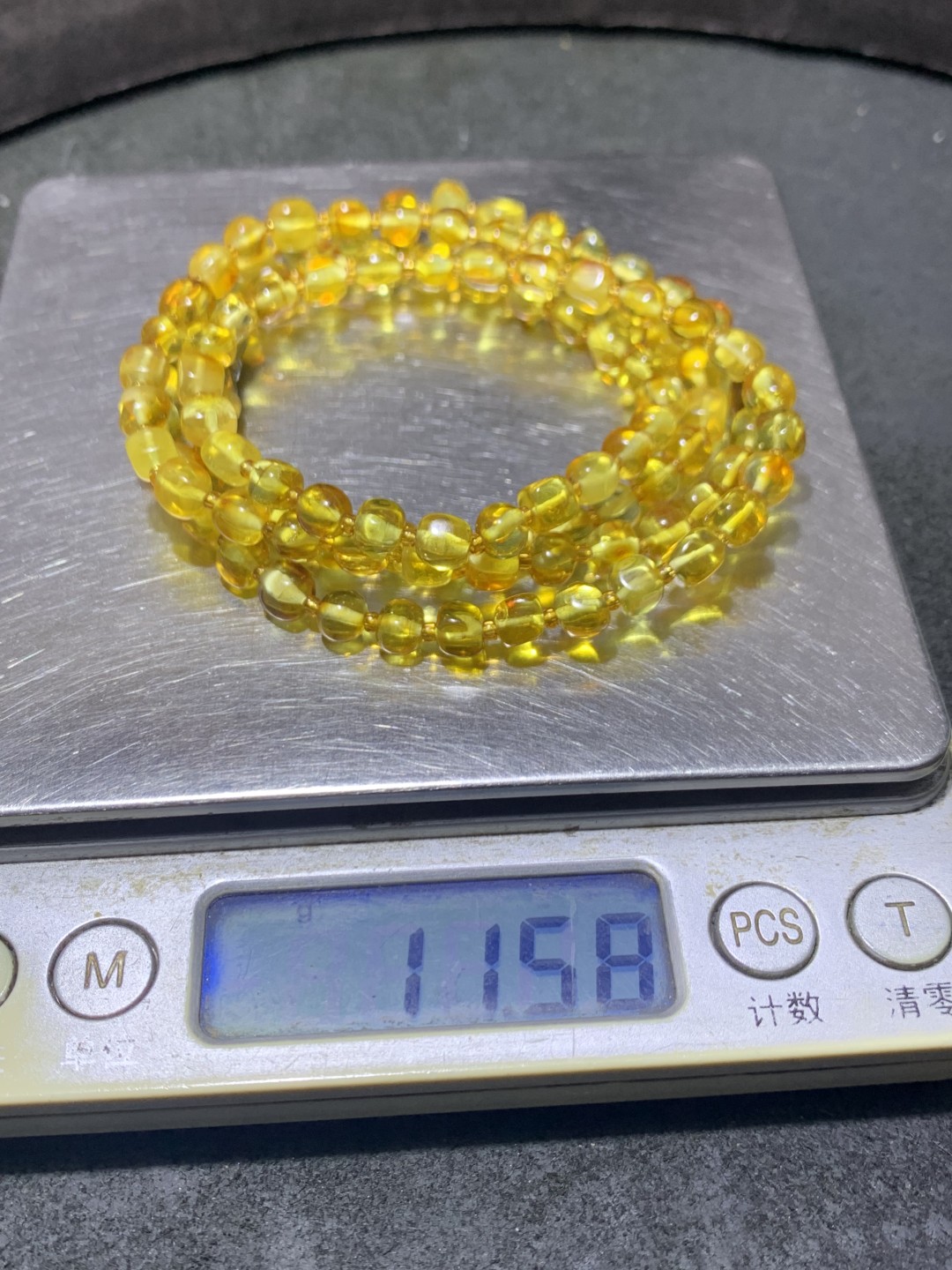 精美天然乌克兰原矿蜜蜡两用108随形珠串一条