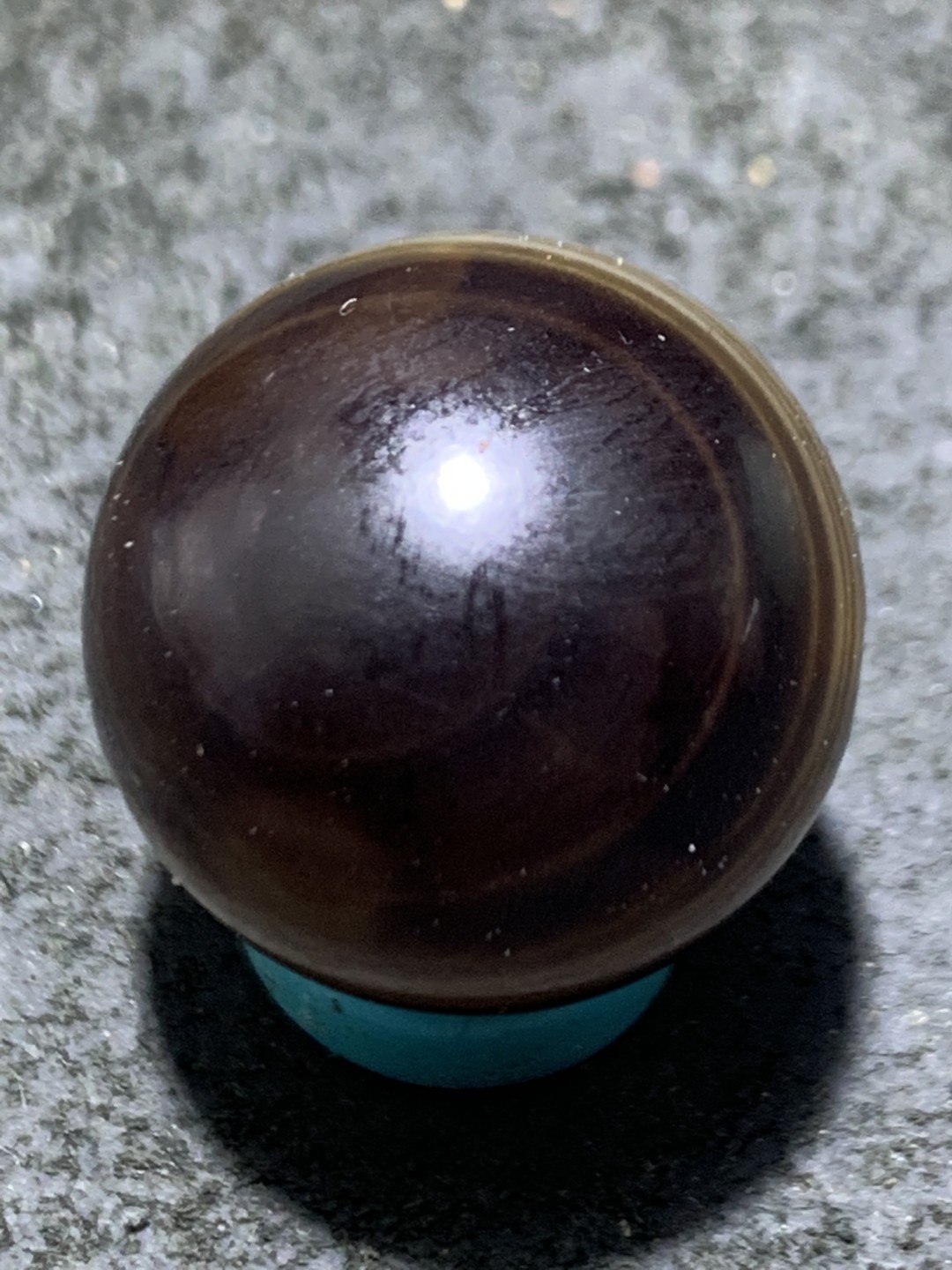 精品亚光药师玛瑙双天眼圆珠一颗