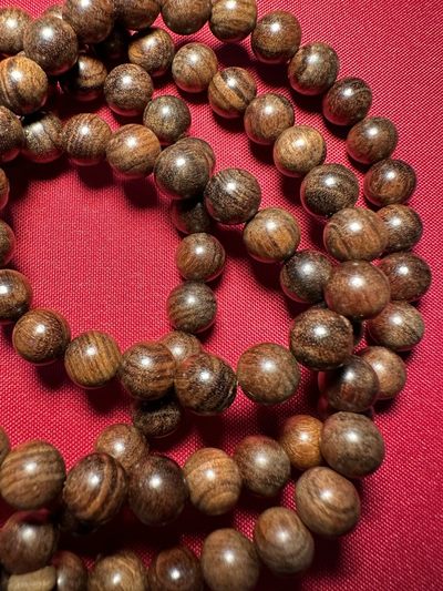 手串木器杂件｜拍卖专场 高油密花梨木｜云水纹108佛珠念珠串珠｜8mm