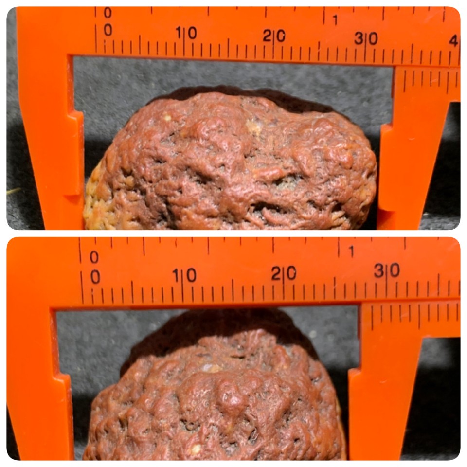 精美戈壁红皮筋脉石原石一颗，