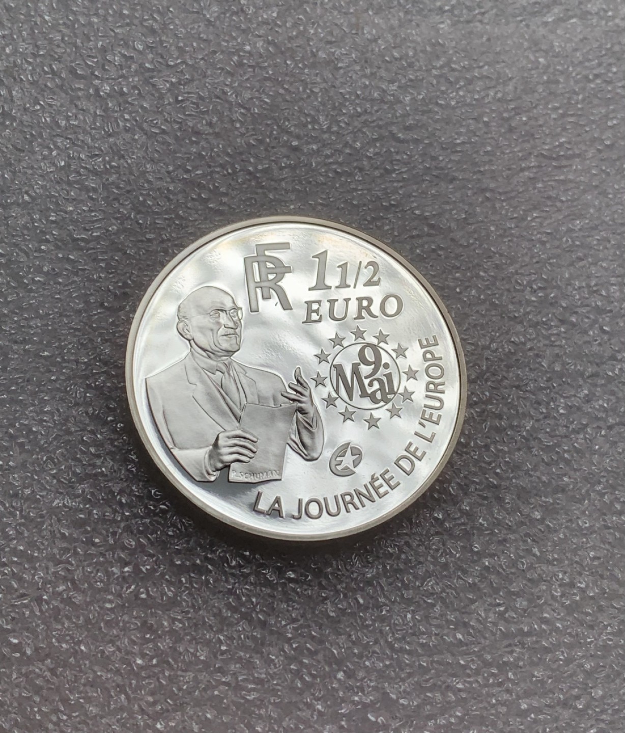 瓶子🏺第82期拍卖会 法国2006年1欧50分精制纪念银币 欧洲之星系列总统演讲