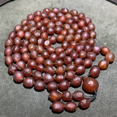 精美毕业级天然高圆度阿拉善紫罗兰108项链一条  - 精美毕业级天然高圆度阿拉善紫罗兰108项链一条 