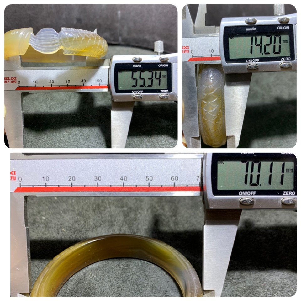 精美巴西玛瑙雕刻龙鱼手镯一只
