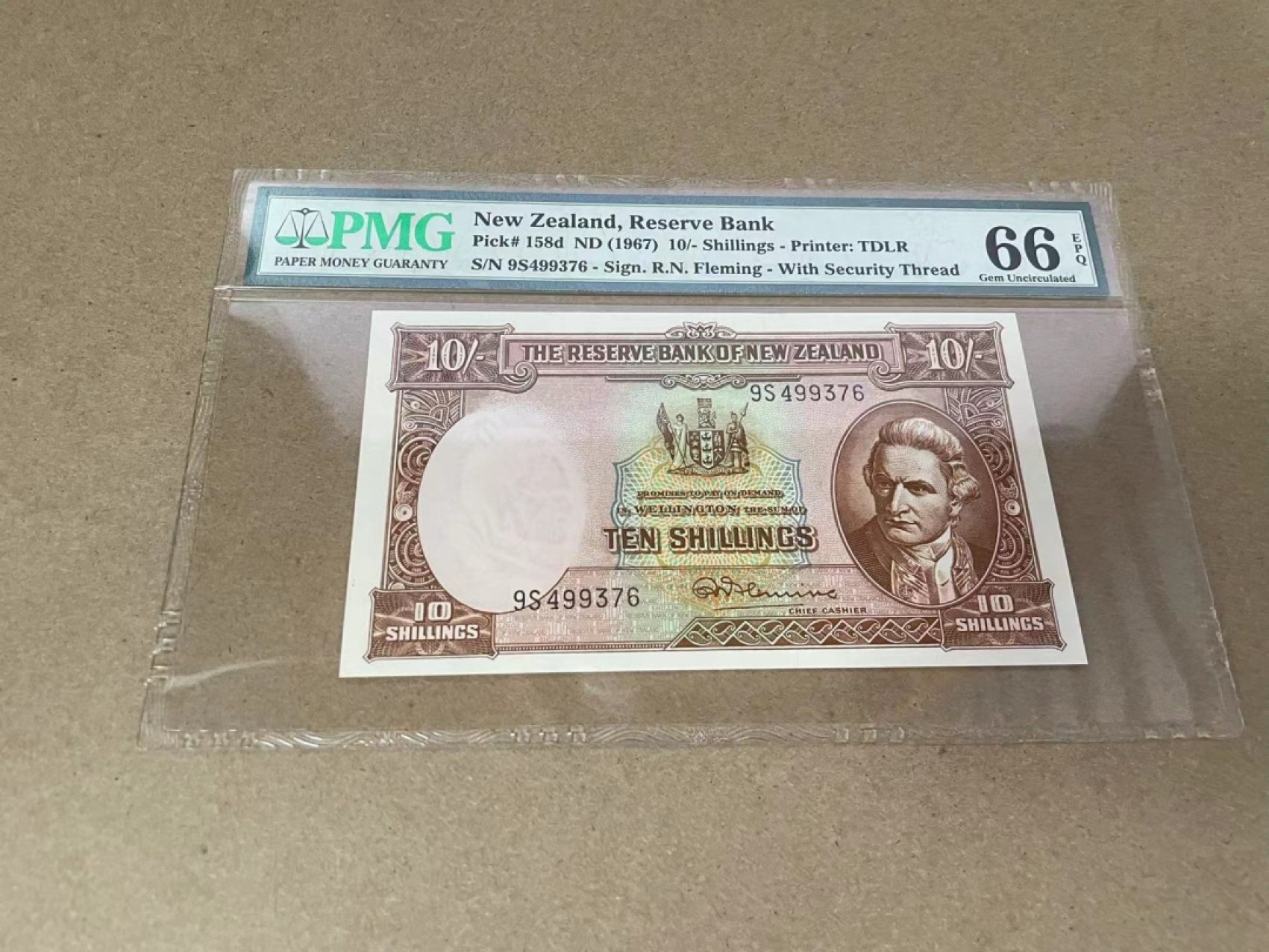 【Blue Auction】✨世界纸币精拍第301期——新纪元 新西兰 1967年10先令 PMG66EPQ 库克船长