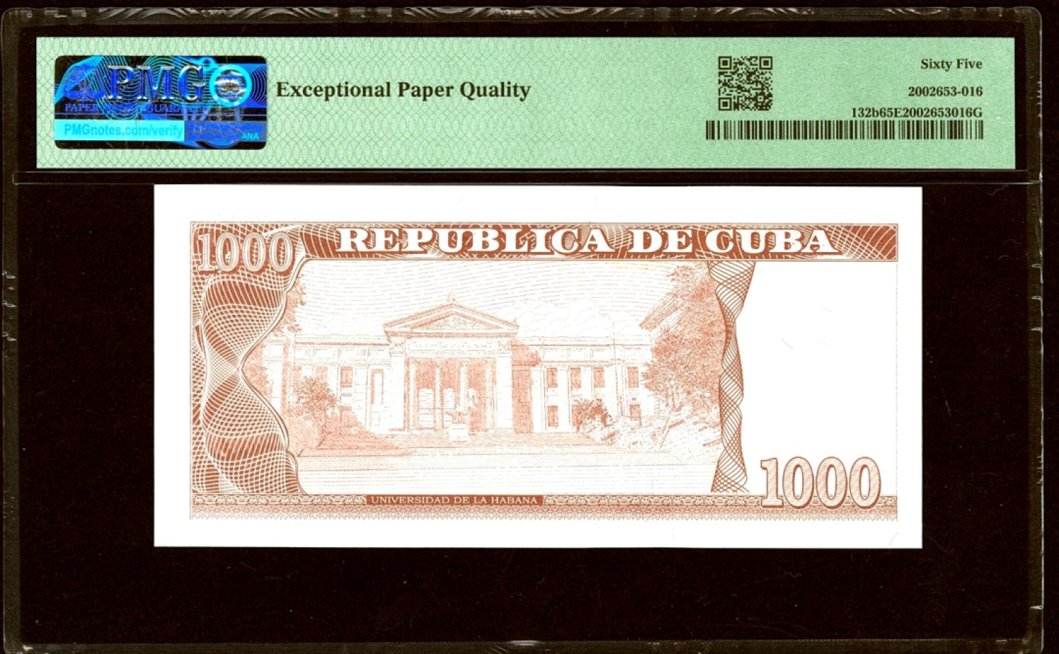 【Blue Auction】✨世界纸币精拍第301期——新纪元 【50小号少见】古巴 2021年1000比索 PMG65EPQ 