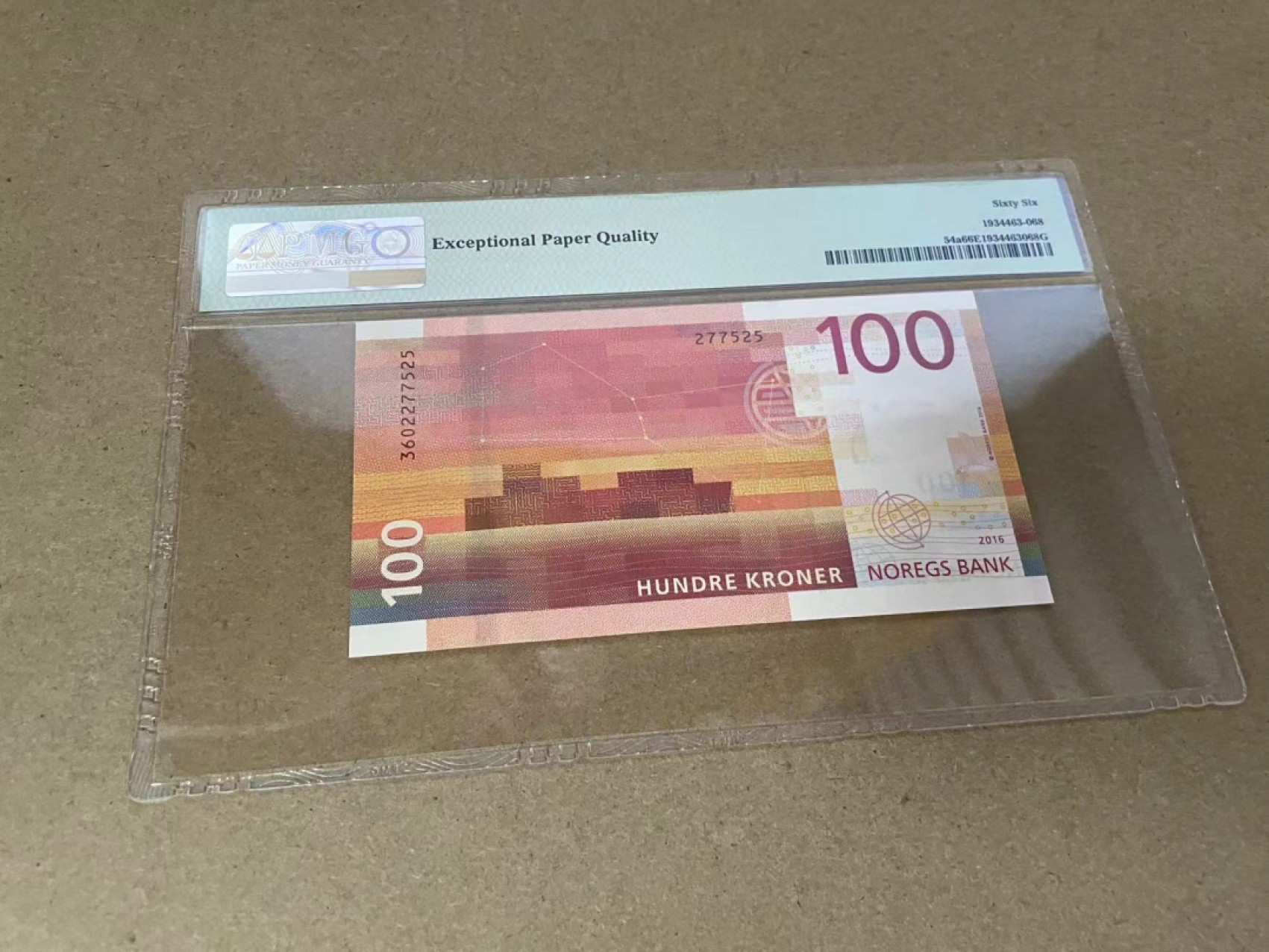 【Blue Auction】✨世界纸币精拍第301期——新纪元 挪威 2016年100克朗 PMG66EPQ 