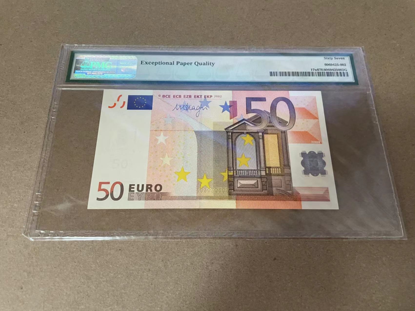 【Blue Auction】✨世界纸币精拍第301期——新纪元 欧盟 三签 2002年50欧元 PMG67EPQ 