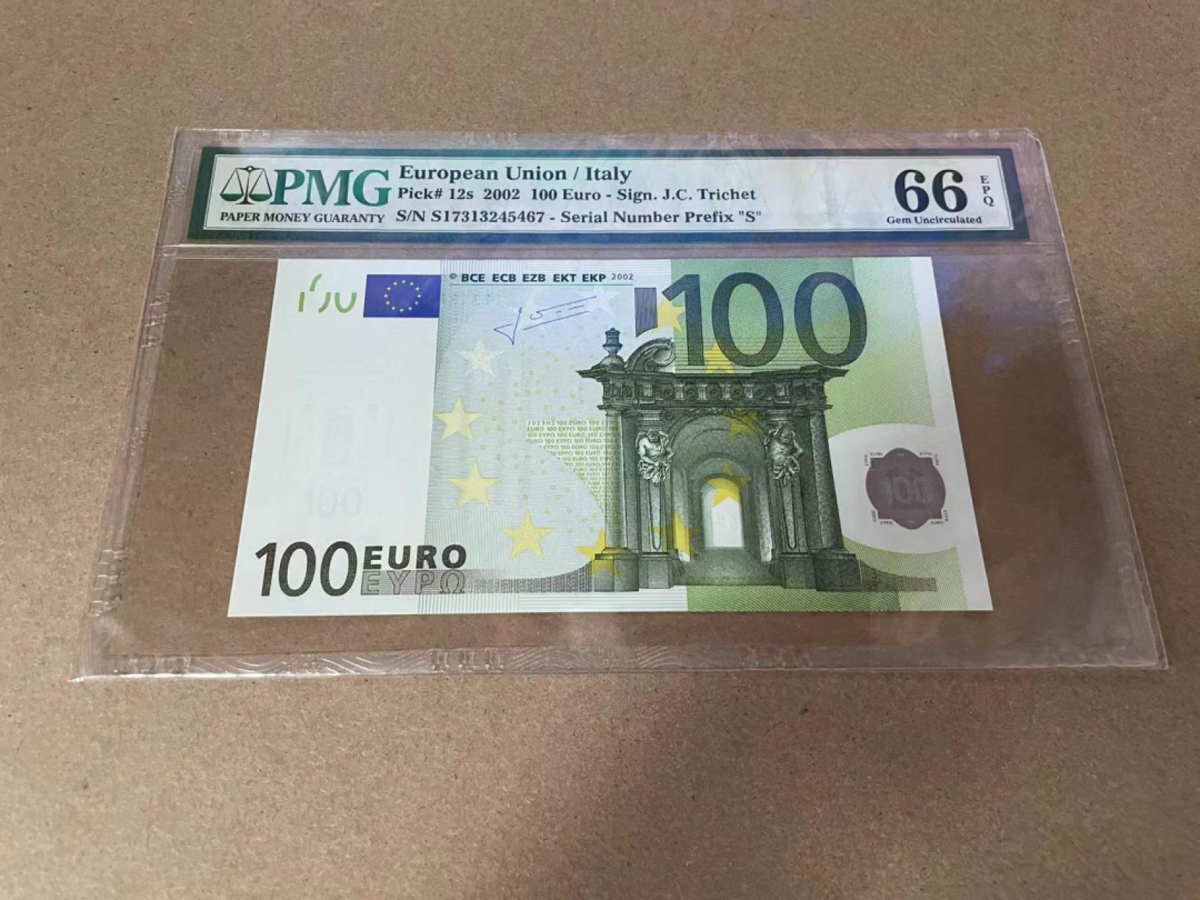 【Blue Auction】✨世界纸币精拍第301期——新纪元 欧盟 二签 2002年100欧元 PMG66EPQ 
