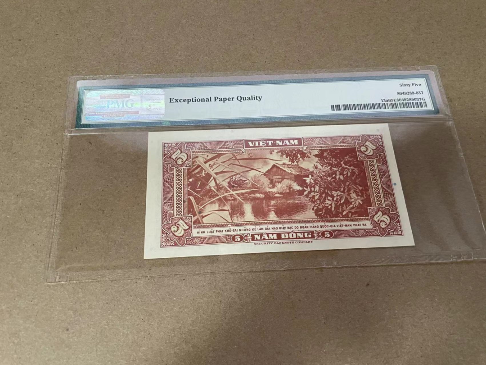 【Blue Auction】✨世界纸币精拍第301期——新纪元 南越 1955年5盾 PMG65EPQ 