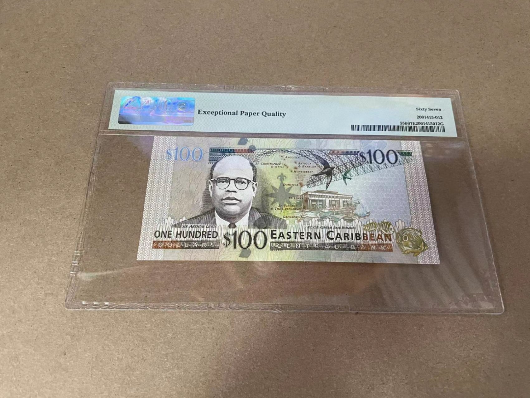 【Blue Auction】✨世界纸币精拍第301期——新纪元 东加勒比 2015年100元 PMG67EPQ 高分女王