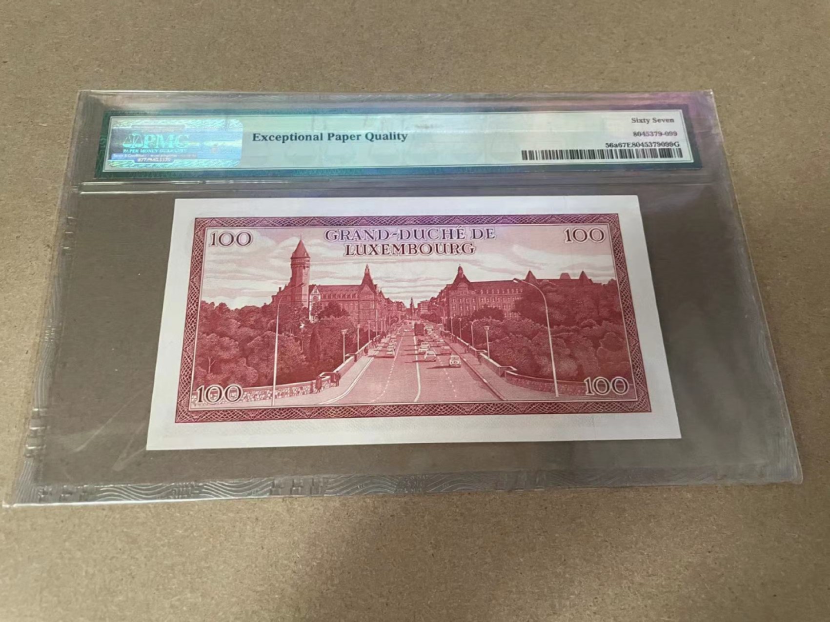 【Blue Auction】✨世界纸币精拍第301期——新纪元 【520尾无47】卢森堡 1970年100法郎 PMG67EPQ 背面大场景