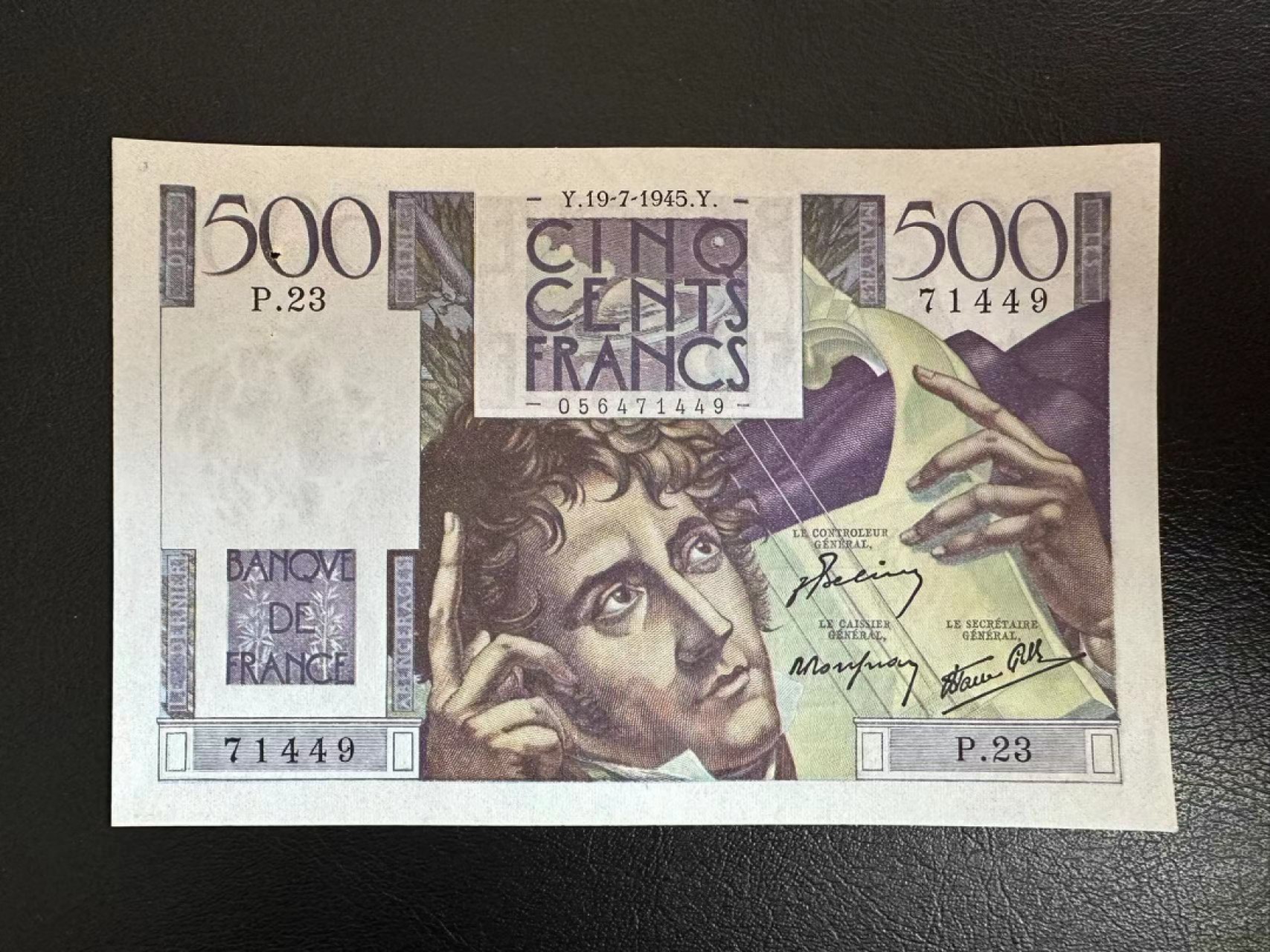 【Blue Auction】✨世界纸币精拍第301期——新纪元 法国 1945年500法郎 UNC-针孔 夏多布里昂 精美