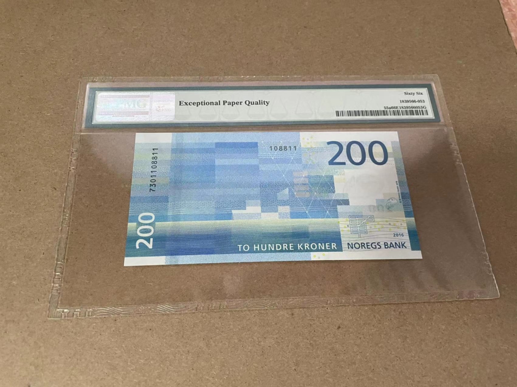 【Blue Auction】✨世界纸币精拍第301期——新纪元 挪威 2016年200克朗 PMG66EPQ  