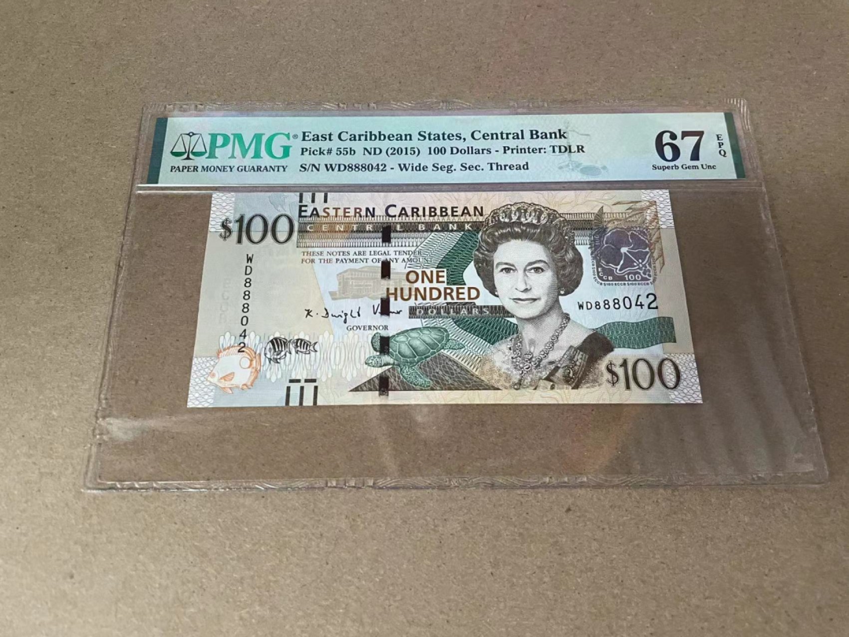 【Blue Auction】✨世界纸币精拍第301期——新纪元 东加勒比 2015年100元 PMG67EPQ 高分女王