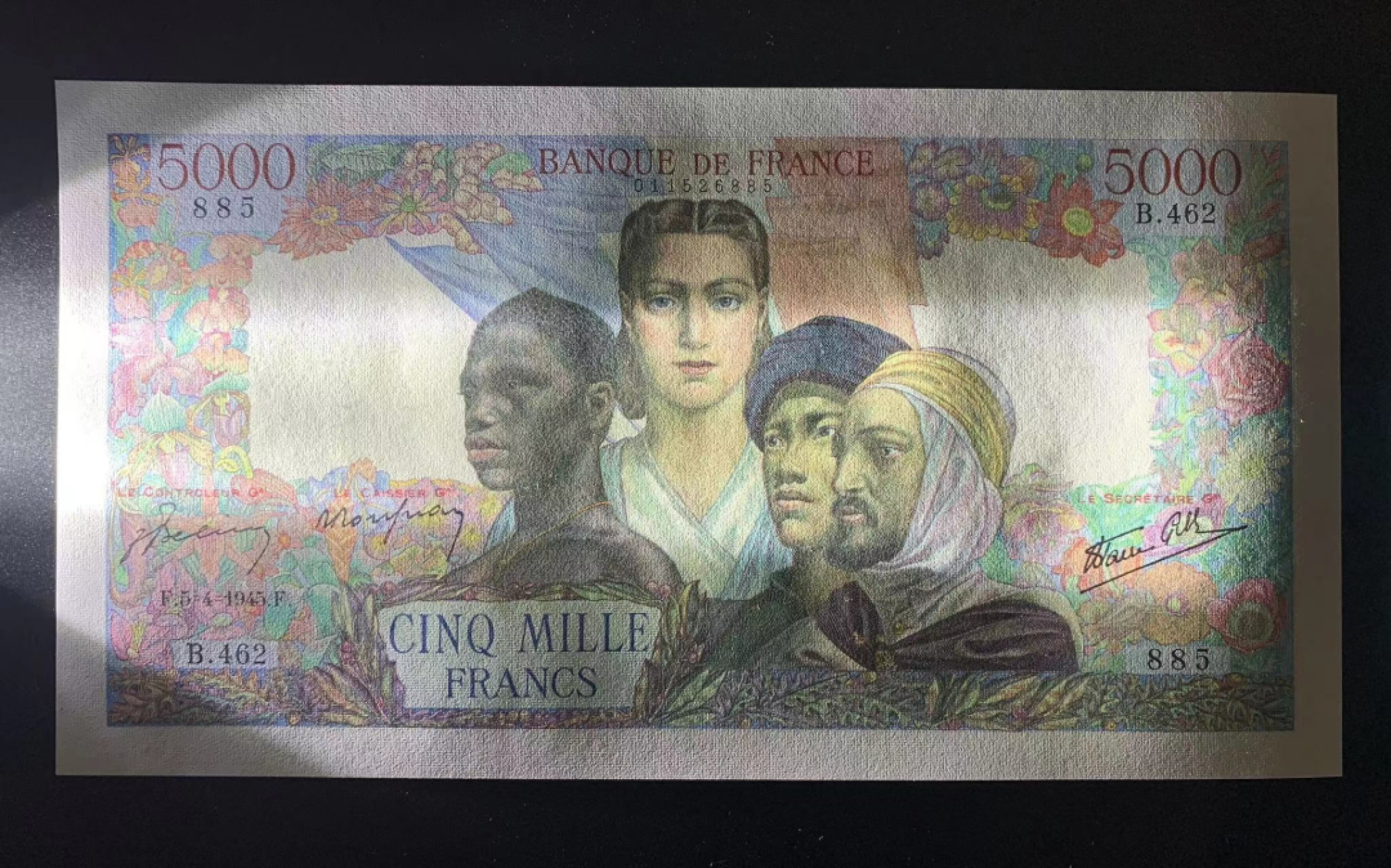 【Blue Auction】✨世界纸币精拍第301期——新纪元 【无47】法国 1945年5000法郎 大团结 UNC- 大票幅