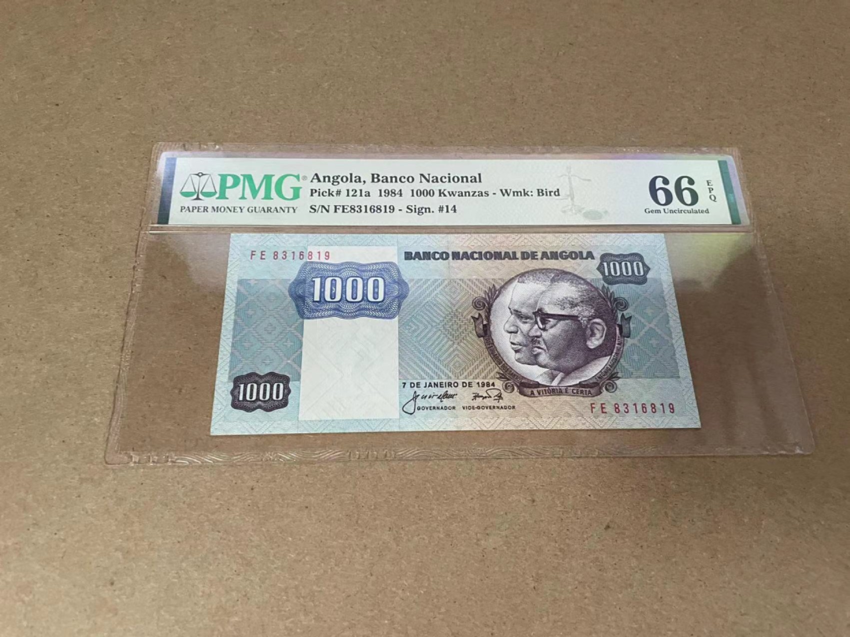 【Blue Auction】✨世界纸币精拍第301期——新纪元 【无47】安哥拉 1984年1000克瓦查 PMG66EPQ 