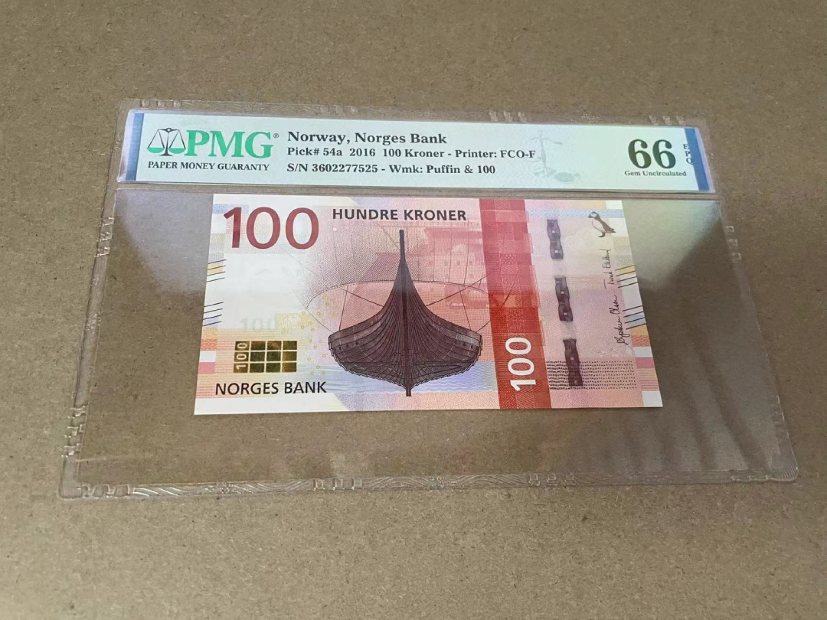【Blue Auction】✨世界纸币精拍第301期——新纪元 挪威 2016年100克朗 PMG66EPQ 