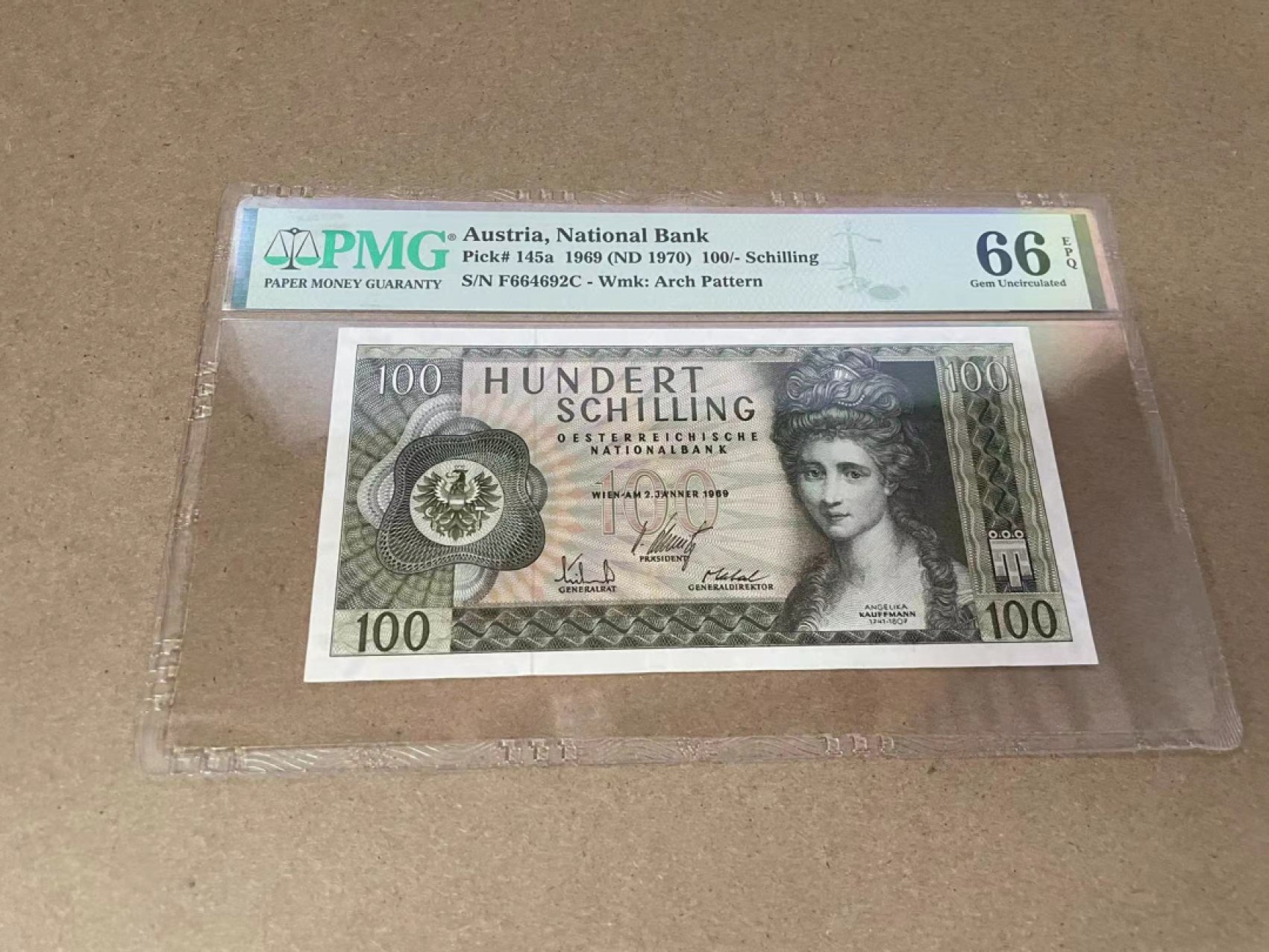 【Blue Auction】✨世界纸币精拍第301期——新纪元 奥地利 1969年100先令 PMG66EPQ