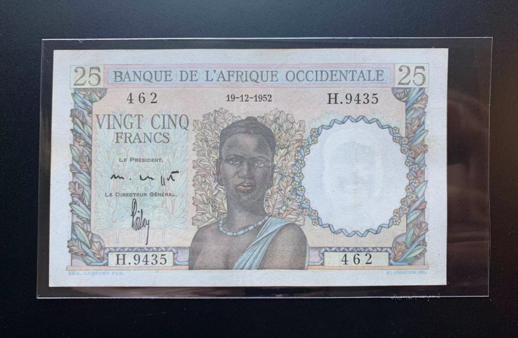 【Blue Auction】✨世界纸币精拍第301期——新纪元 法属西非 1952年25法郎 品相如图