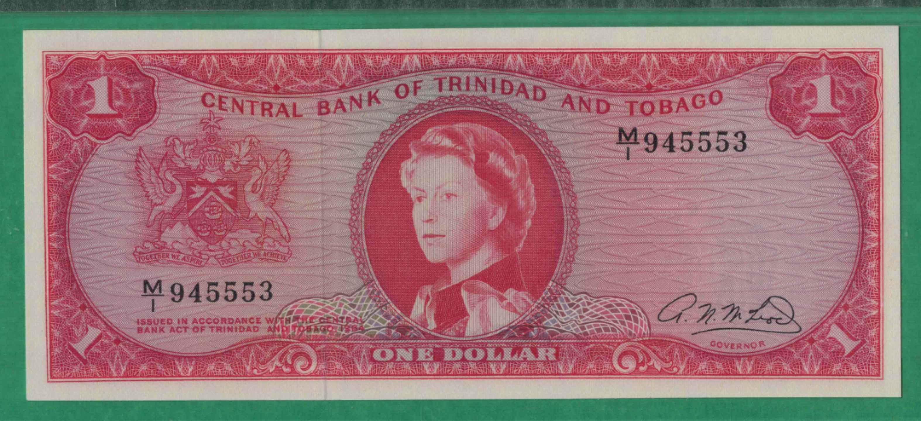 特立尼达和多巴哥1元 1964年 555豹子身 大洋洲币 实物如图 UNC