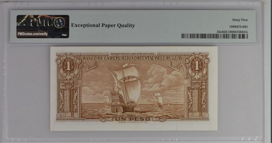 收藏联盟Quantum Auction 第240期拍卖 已更新 乌拉圭1939年1比索 PMG65 