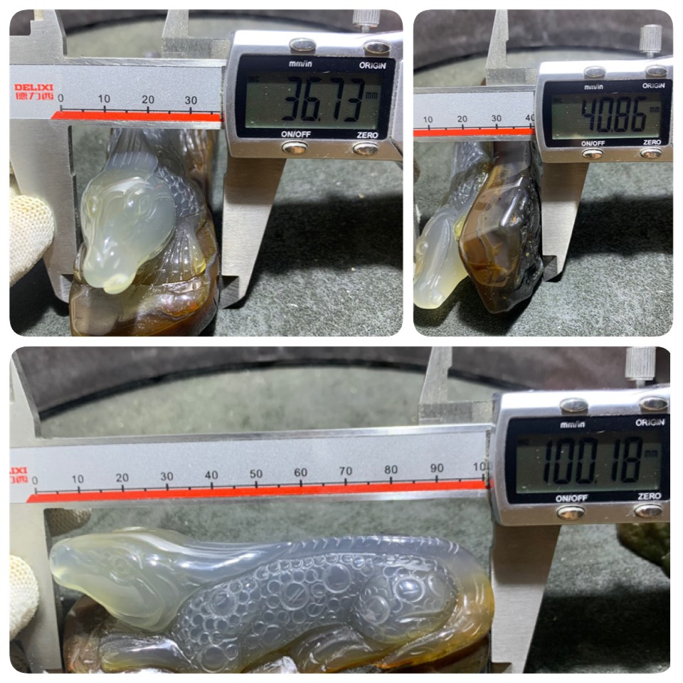 精美高玉化巴西玛瑙俏色巧雕蜥蜴把件一个，