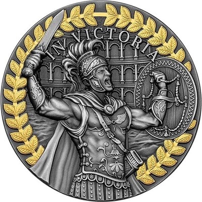 【海寧潮】拍卖第六十三期 - 【海寧潮】纽埃2022年战争胜利铠甲勇士1盎司高浮雕镀金银币