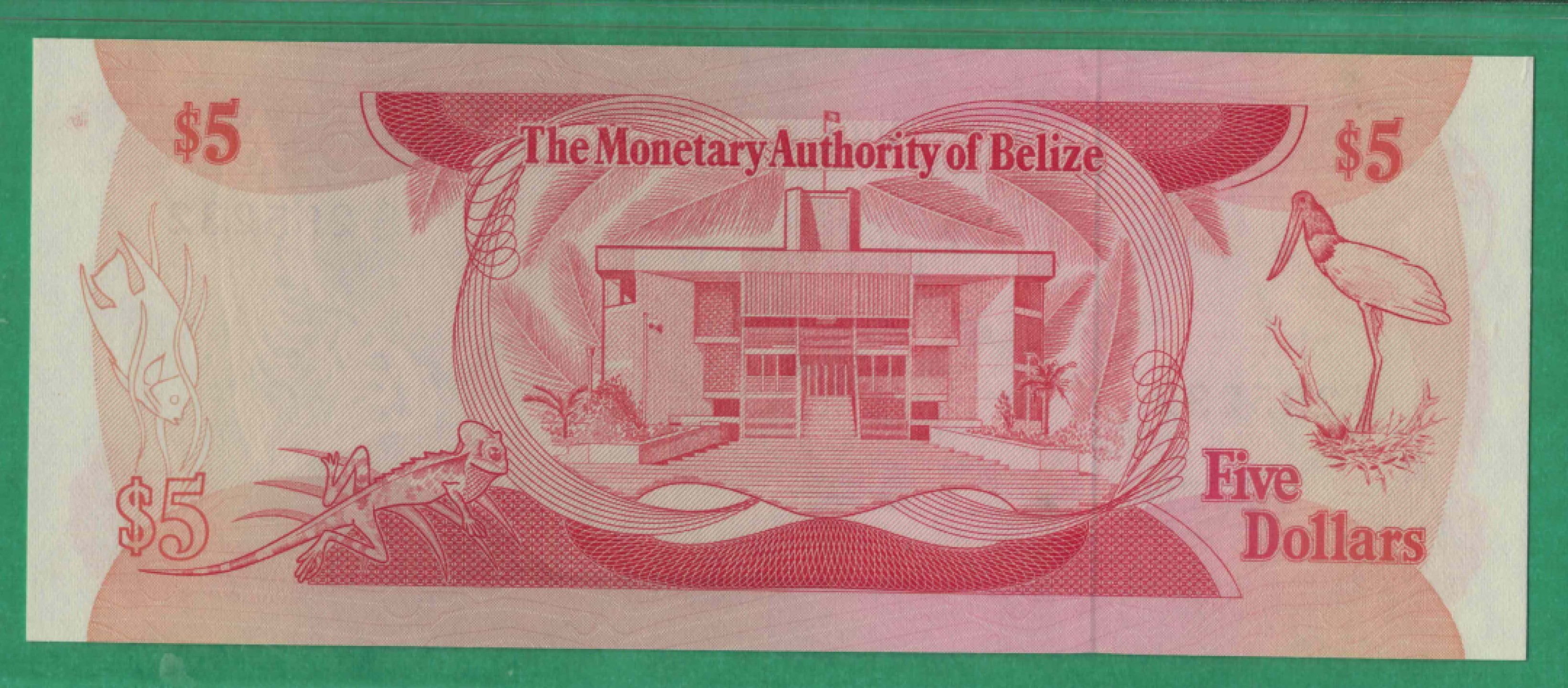 伯利兹5元 1980年 P-39a 无47 美洲纸币 实物图 UNC