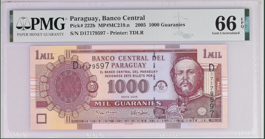 收藏联盟Quantum Auction 第240期拍卖 已更新 巴拉圭2005年10000圭尼拉 PMG66