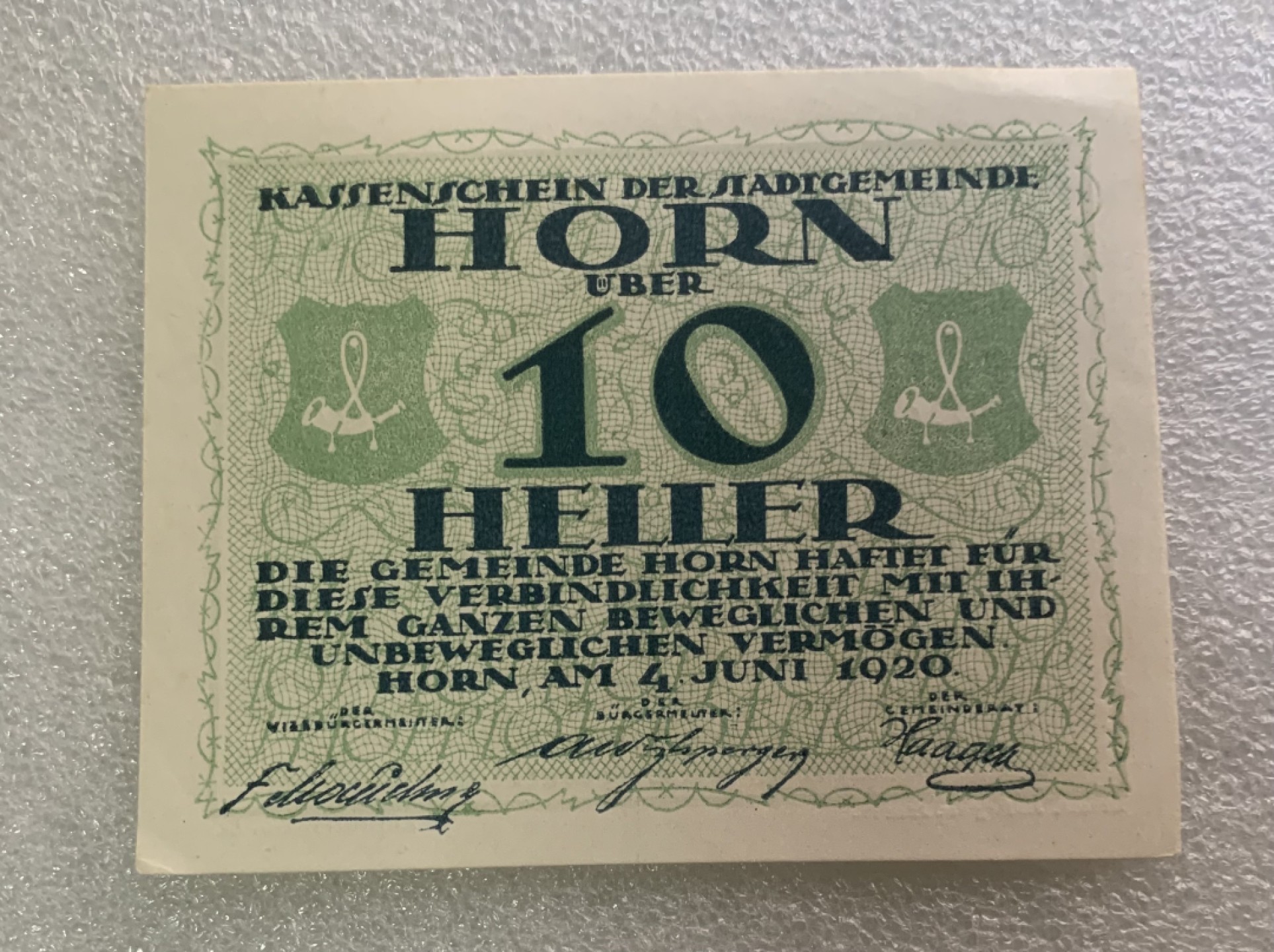 瓶子🏺纸币杂项拍卖会第1期 德紧奥地利地区1920年10赫勒纸币