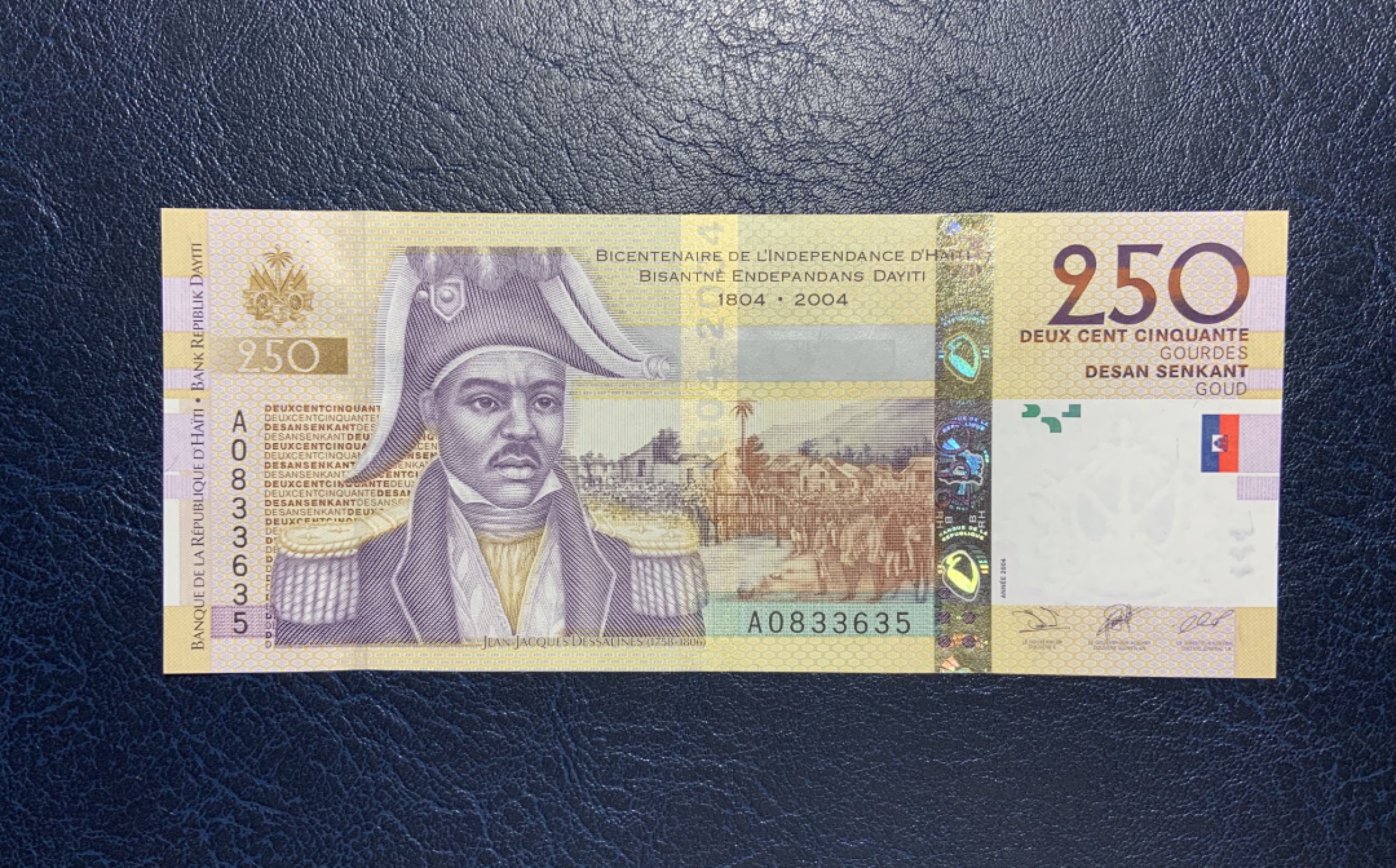 收藏联盟Quantum Auction 第240期拍卖 已更新 海地2004年250元纪念钞 品相全新UNC A0冠