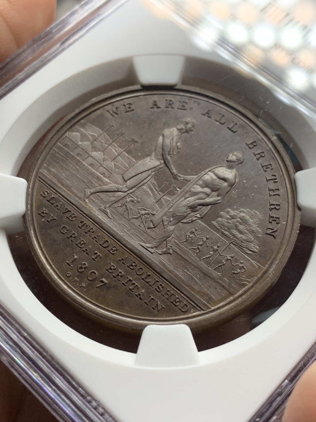 《竞宝斋》第143场-周日，周一 2场 (全场包邮) NGC-PF63BN 塞拉利昂1814年 废奴1便士 精制罕见