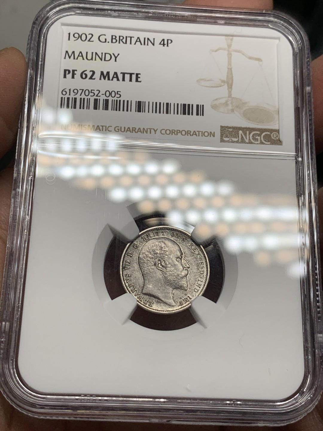 《竞宝斋》第143场-周日，周一 2场 (全场包邮) NGC-RF61-62MATTE 英国 1902年 爱德华七世濯足节 1P-4P全套四枚 状态很好低评