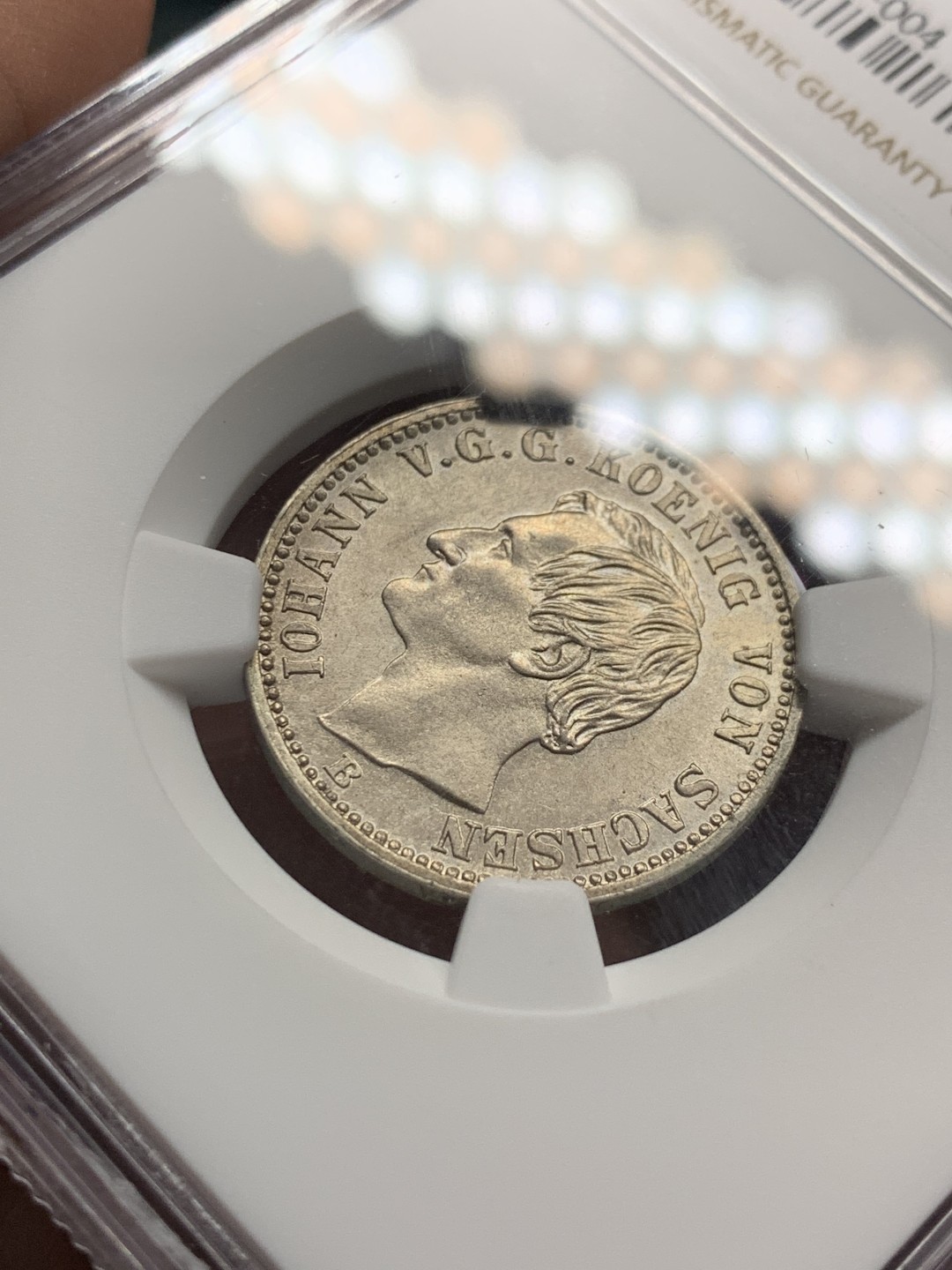 《竞宝斋》第143场-周日，周一 2场 (全场包邮) NGC-MS62 德国1863年萨克森1/6泰勒