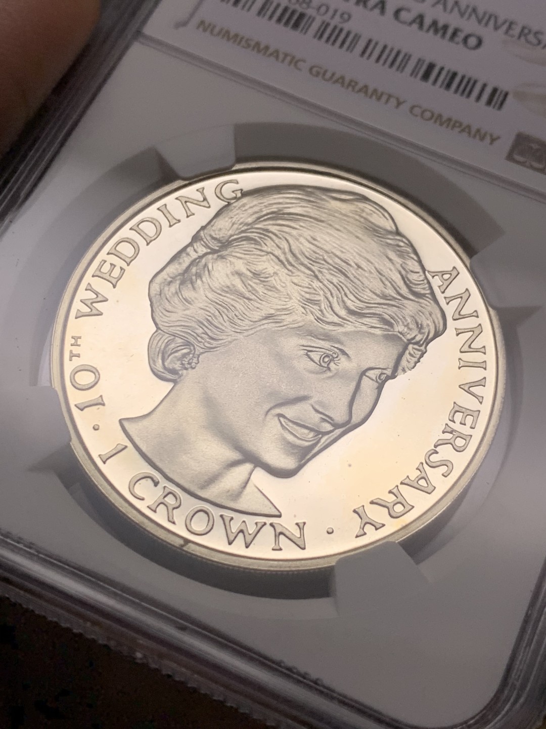 《竞宝斋》第143场-周日，周一 2场 (全场包邮) NGC-PF67 直布罗陀1991 戴安娜1克朗 精制大银币 