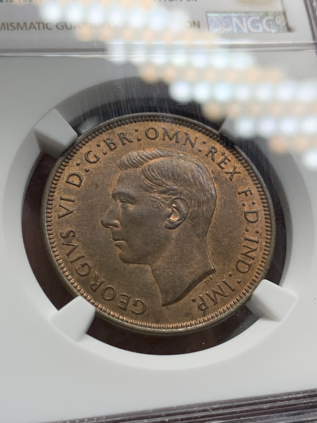 《竞宝斋》第143场-周日，周一 2场 (全场包邮) NGC  MS64英国1938年本土女神 1便士乔治六世国王