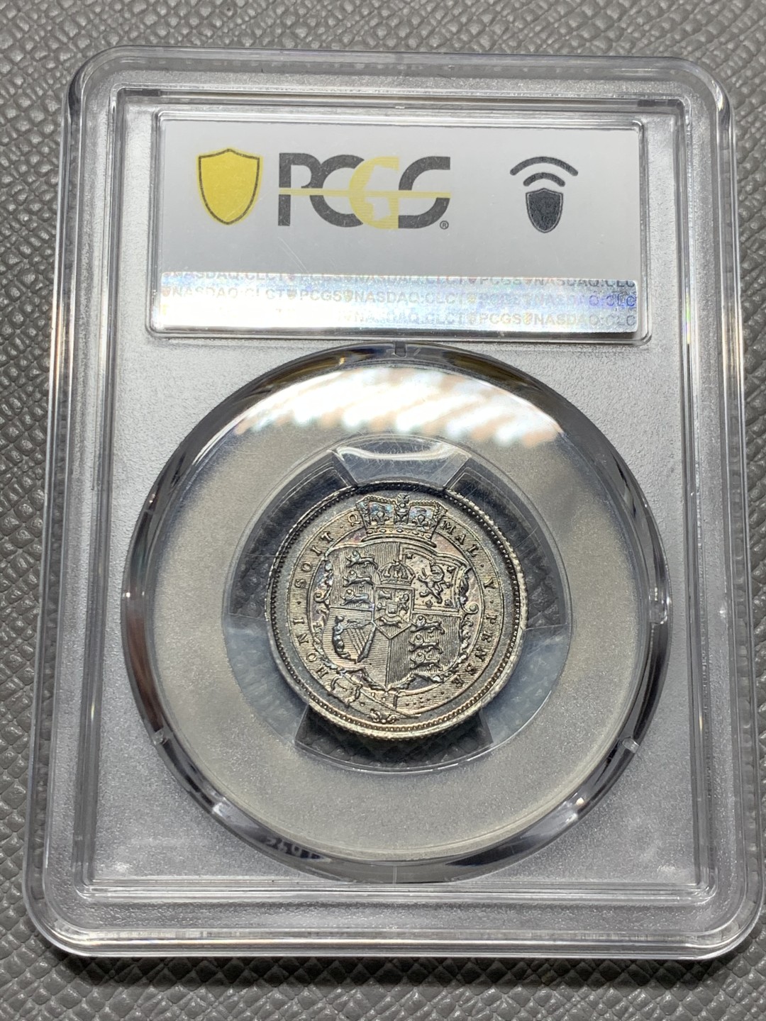 《竞宝斋》第143场-周日，周一 2场 (全场包邮) PCGS MS62 英国 1820年 乔治三世1先令银币 低评状态 典型欧洲包浆